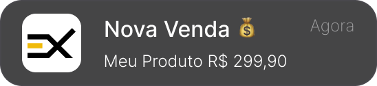 Notificação de Nova Venda da Excofy
